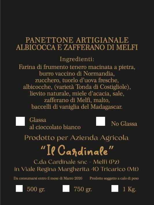 Panettone artigianale albicocca e zafferano