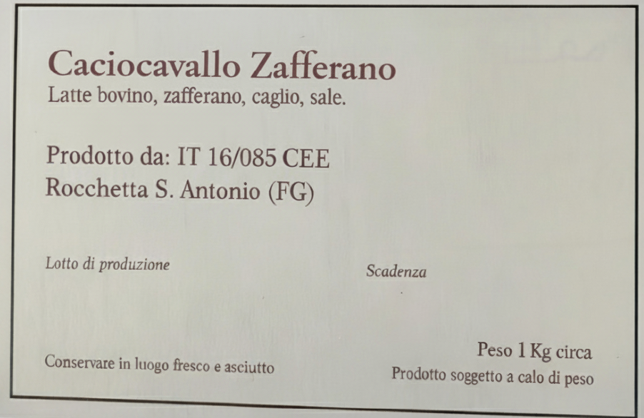 Caciocavallo allo zafferano