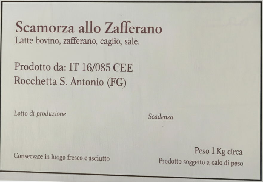 Scamorza allo zafferano
